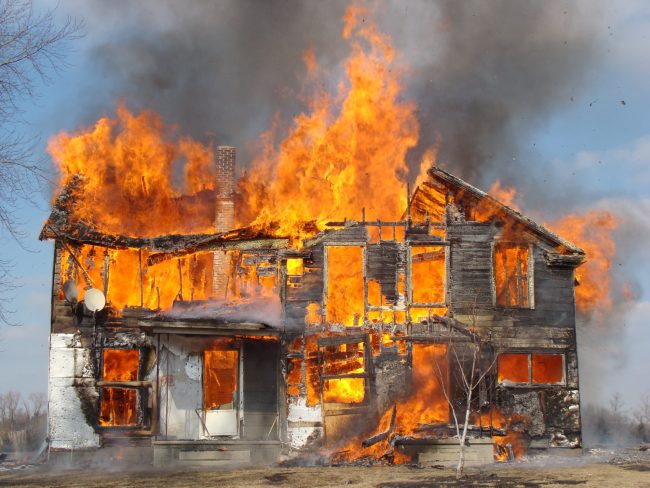 burning house