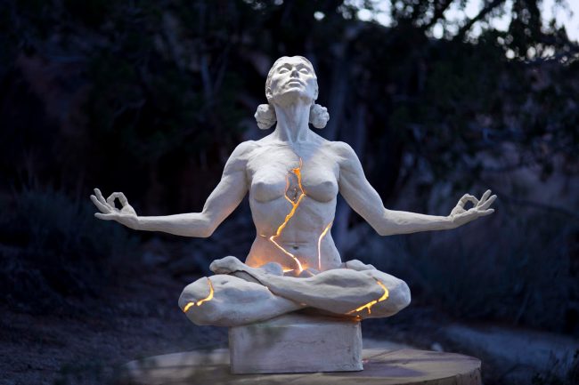 cracked lighted woman